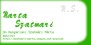 marta szatmari business card